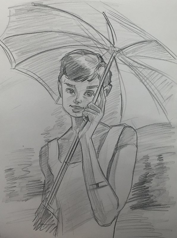 画家のマロン プロ似顔絵師として11年目に突入 Twitterissa スケッチ 傘を差す女性 スケッチ 印象派 クロッキー デッサン 人物画 肖像画 花木マロン 鉛筆画 鉛筆スケッチ イラスト T Co Wot3e02z4f T Co 07e3ldipig Twitter