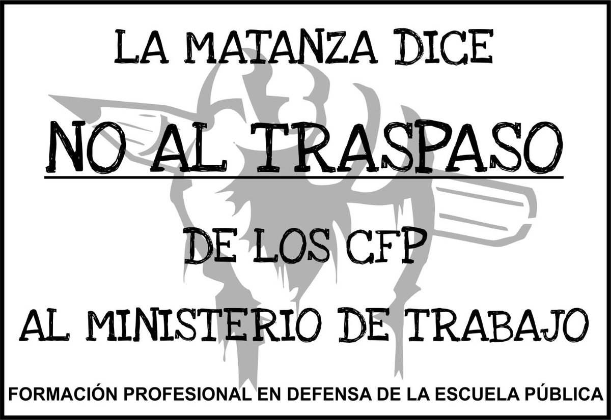FulfaroRodolfo's tweet photo. @gracielacamaño Les pedimos puedan difundir y sumarse a la lucha para evitar el traspaso de los CFP al ámbito del Ministerio de Trabajo y evitar así el comienzo de la Privatización de la Educación Publica libre y Gratuita desde ya muchas gracias! #NoAlTraspasoDeLosCFP https://t.co/iPpaSsFmHk