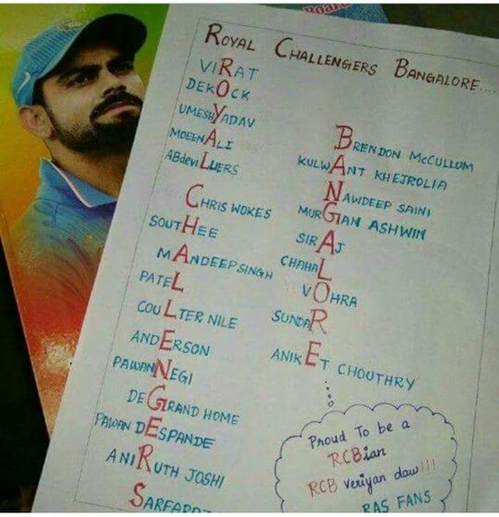 imavinash7777's tweet photo. Proud to be an #RCB fan💪
@RCBTweets 
@imVkohli 
@ABdeVilliers17 
@Bazmccullum 
@mandeeps12 https://t.co/oyKULNAUM3