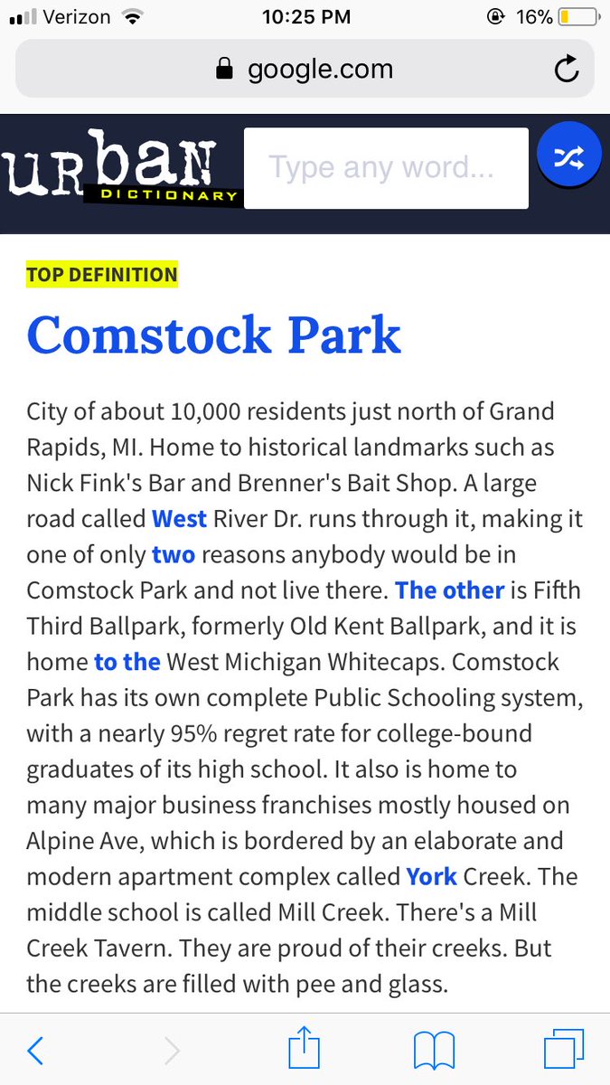 kaitlynaa10's tweet photo. Have y’all ever looked up Comstock Park on urban dictionary? https://t.co/u4MVxfI0VJ