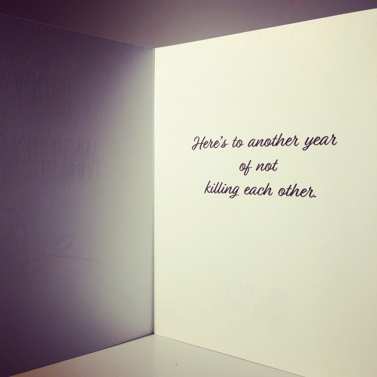 HateUCards's tweet photo. The only benchmark that really matters in a relationship. #HappyAnniversary #nobodydied https://t.co/7qe3x3dVV8