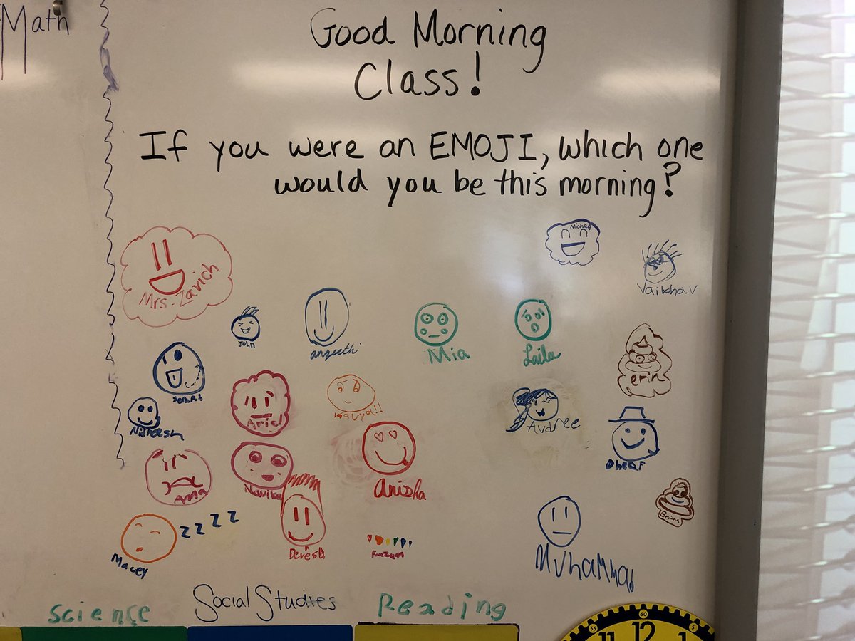 mrszavich's tweet photo. Love the smiley with the hat! @OneWattles #statusoftheclass https://t.co/w015dUbEqt