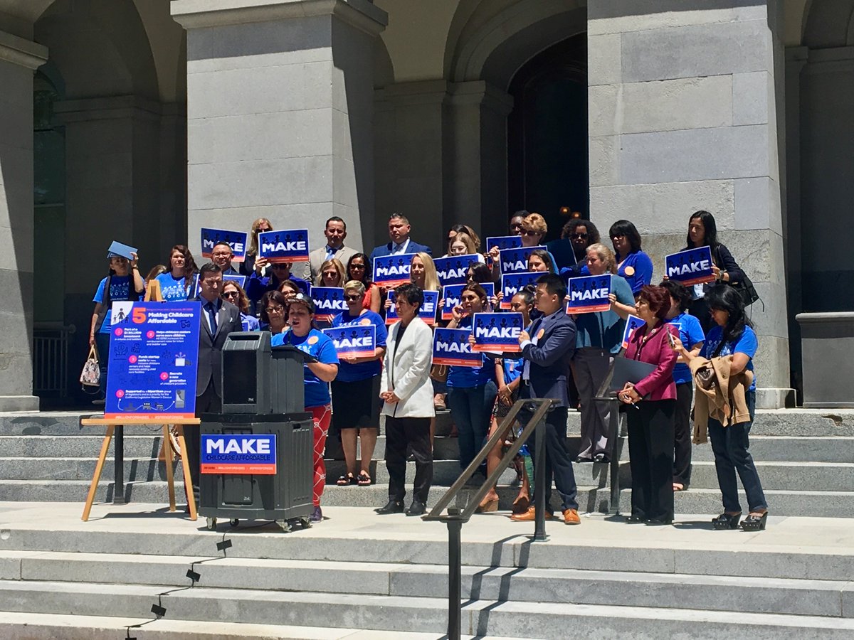 AsmAguiarCurry's tweet photo. Thanks to all that came out to our #AB2292 rally, including @AsmSusanEggman, @kevinmullin, @AsmCaballero, and CA childcare providers &amp; advocates! I look forward to working with everyone to provide for our state's children. #SpringForKids #BillionForBabies https://t.co/pAtfx05UGz