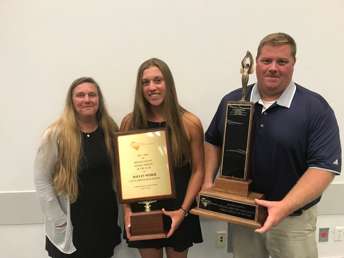 Bayley Weber the OCADA Female Athlete of the Year with her proud parents