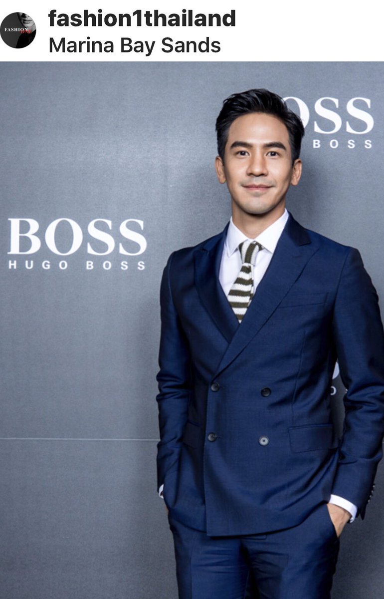 lininwhite's tweet image. P’Pope is world-class in BOSS suit. Salute to the management team of Boss for their vision!! #ThisIsBoss #ThisIsBOSSxTHanavat #popezaap