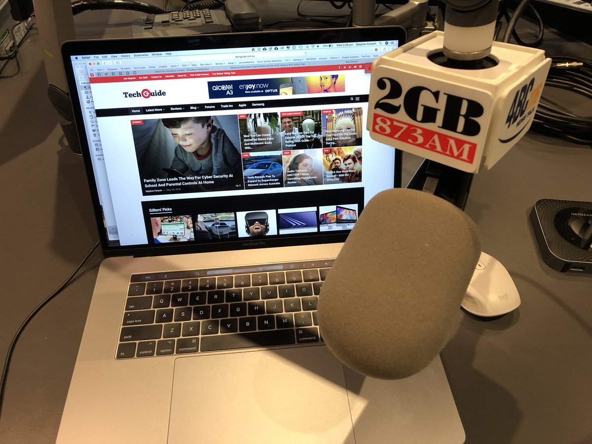 StephenFenech's tweet photo. About to go live on @2GB873 with @chrissmithradio to talk about Apple’s new iOS update, Family Zone parental controls and the @Tesla plans to expand the Supercharger network. And we will take your calls. Tune in now!! https://t.co/feCttjdzHI