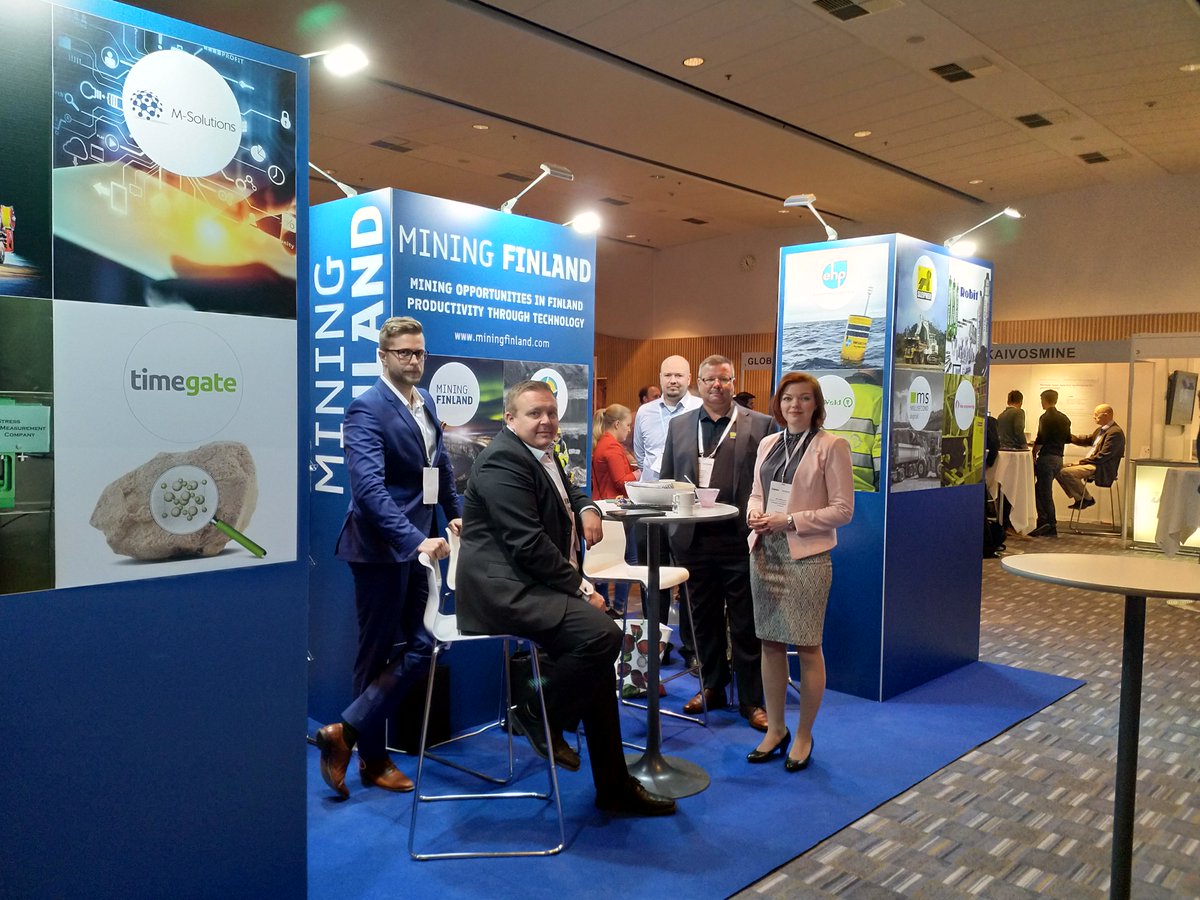 millisecond_fi's tweet photo. Mining Finland companies ready to rock at Mines and Technology Helsinki. #MinesaAndTech #MiningFinland https://t.co/uc2Gp0G2DP