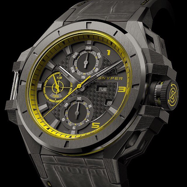 Snyper Ironclad - Limited edition - Carbon fiber dial - Chrono Day Date 💣 Made for the hardest challenges 😎 Case 53mm 👊🏼 #swissmade #blackwatch #military #toysforboys #cigar