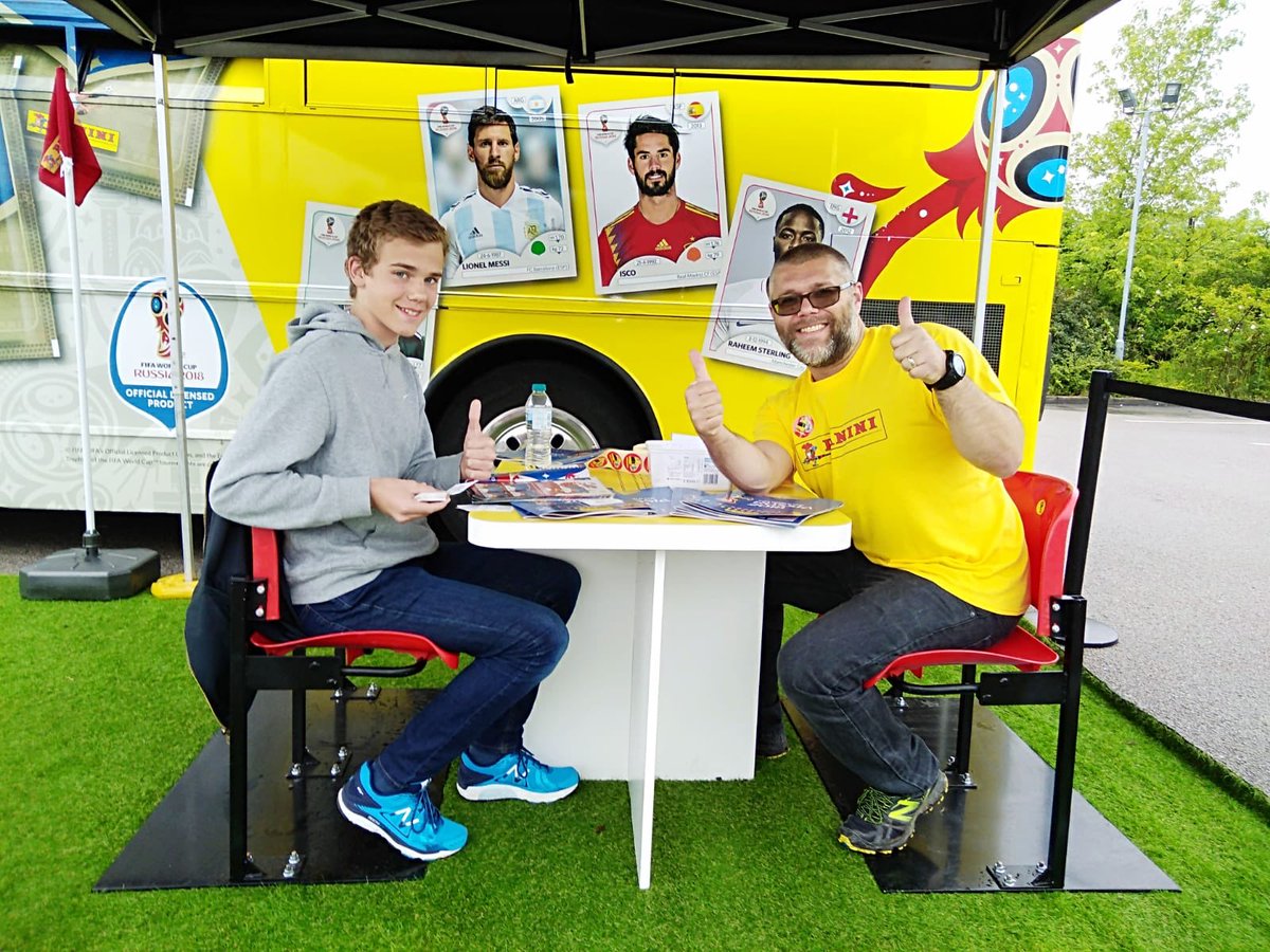 OfficialPanini's tweet photo. Swapping has commenced in Northamptonshire! We’re also in Glasgow too! #PaniniBus #GotGotNeed #WorldCupStickers https://t.co/cdqJiLAfoY
