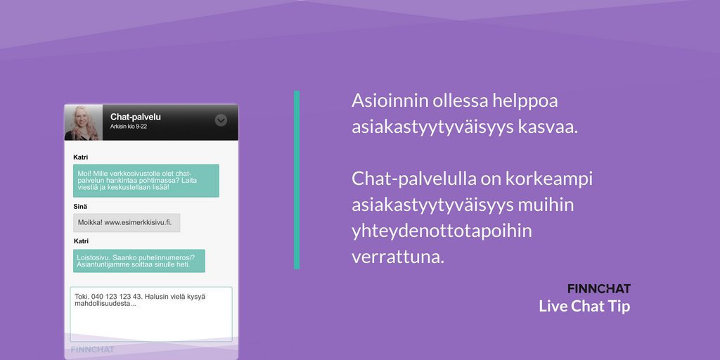 FinnchatFI's tweet photo. Tyytyväiset asiakkaat ostavat todennäköisesti enemmän ja pysyvät asiakkaina pidempään. 👌 #Finnchat #LiveChatTip #CustomerSatisfaction https://t.co/rkOc0funbT