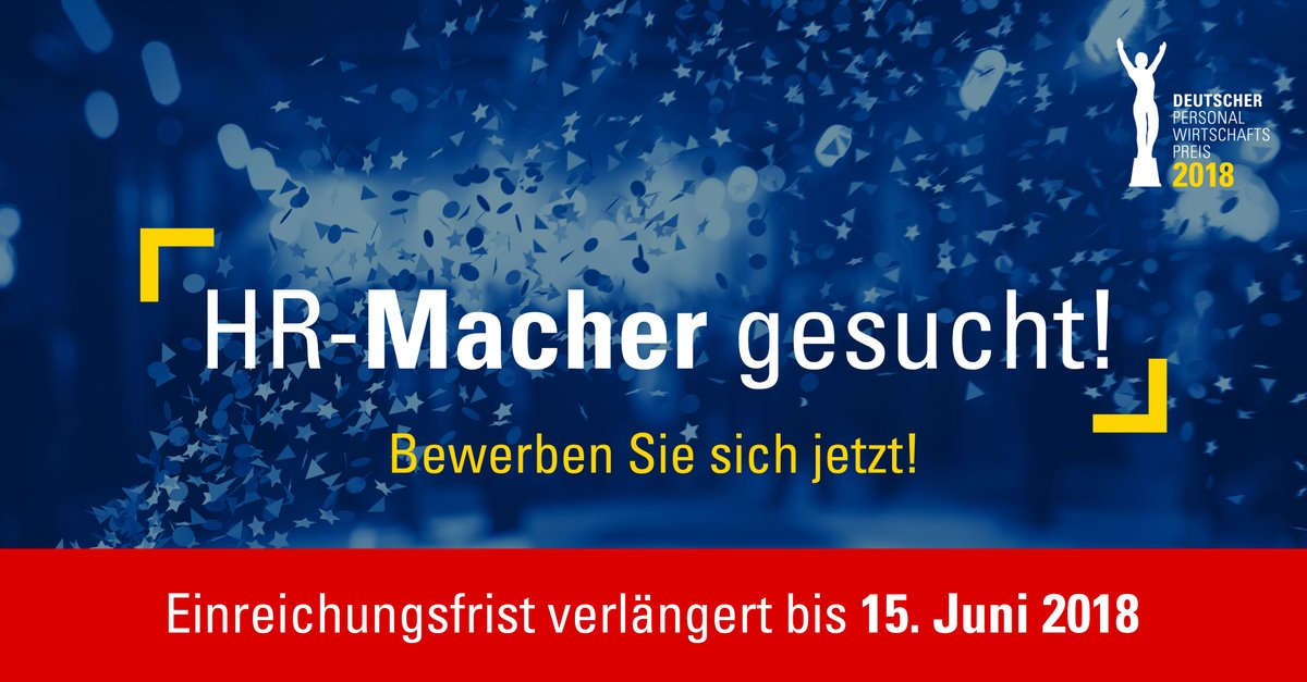 Competence_Site's tweet photo. Aufgepasst: HR-Macher gesucht! 🙋♀️🙋♂️Bewerben Sie sich bis zum 15. Juni mit Ihrem innovativen HR-#Projekt um den Deutschen Personalwirtschaftspreis 2018 #DPP18. #Recruiting, #TalentManagement, #BGM, #Leadership und #HROrganisation, #Ausbildung: https://t.co/lqkfSoJQoi https://t.co/gypG39MF7j