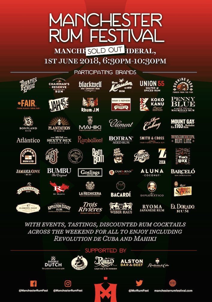 We are heading to <a href="/McrRumFestival/">Manchester Rum Festival</a> this Friday looking forward to exhibiting our Cuban rum alongside #santiagodecubarum and <a href="/tikicocktailbox/">Tiki Cocktail Box</a>