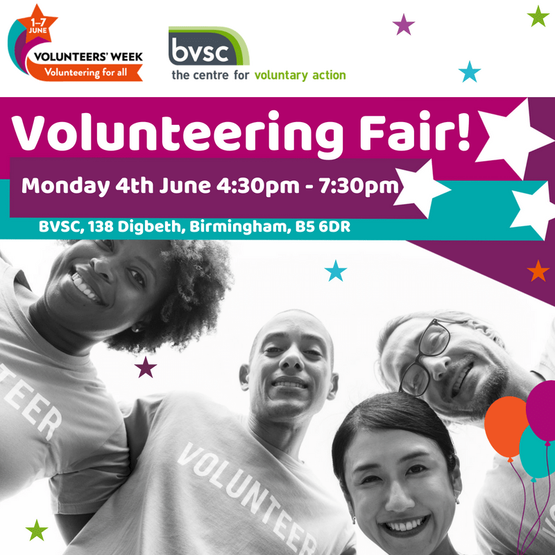 We're looking forward to #VolunteersWeek2018, come say hi at the @BVSC volunteering fair on Monday #BrumVolunteers peacehub.org.uk/news/2018/05/3…