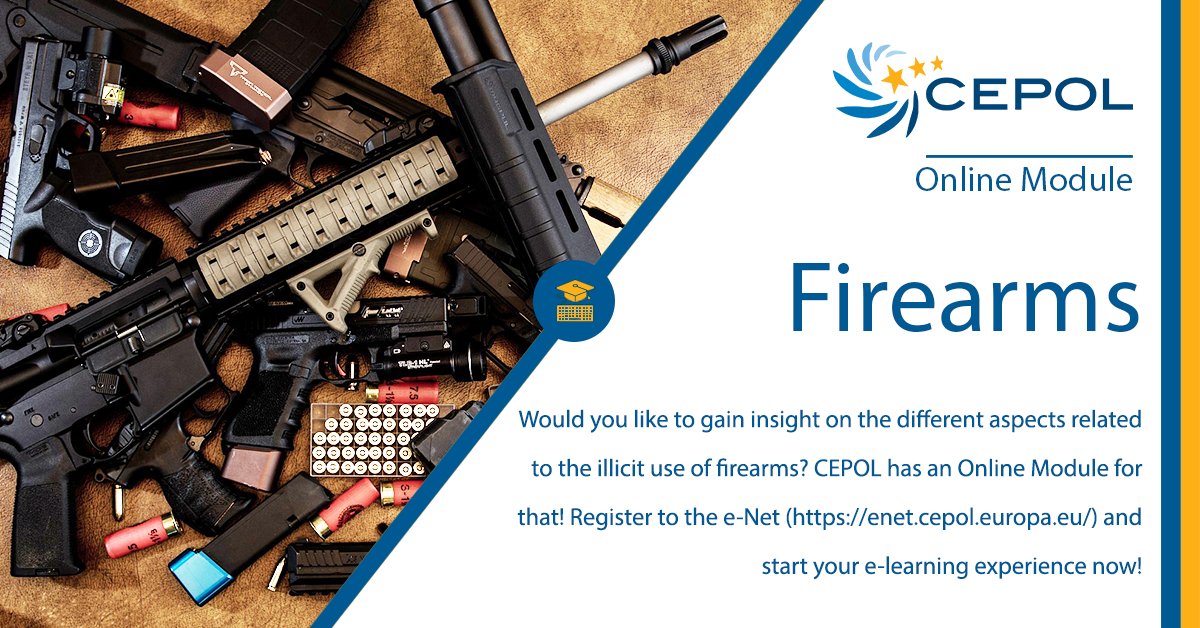 EU_CEPOL's tweet photo. How are #firearms used for #criminal purposes and what is the modus operandi of #firearmstrafficking? Take #CEPOL self-paced #onlinemodule on the topic and find out! https://t.co/USxsO4s1se. (Available for registered e-Net users) #LawEnforcement #security https://t.co/Sel1AXPfWB
