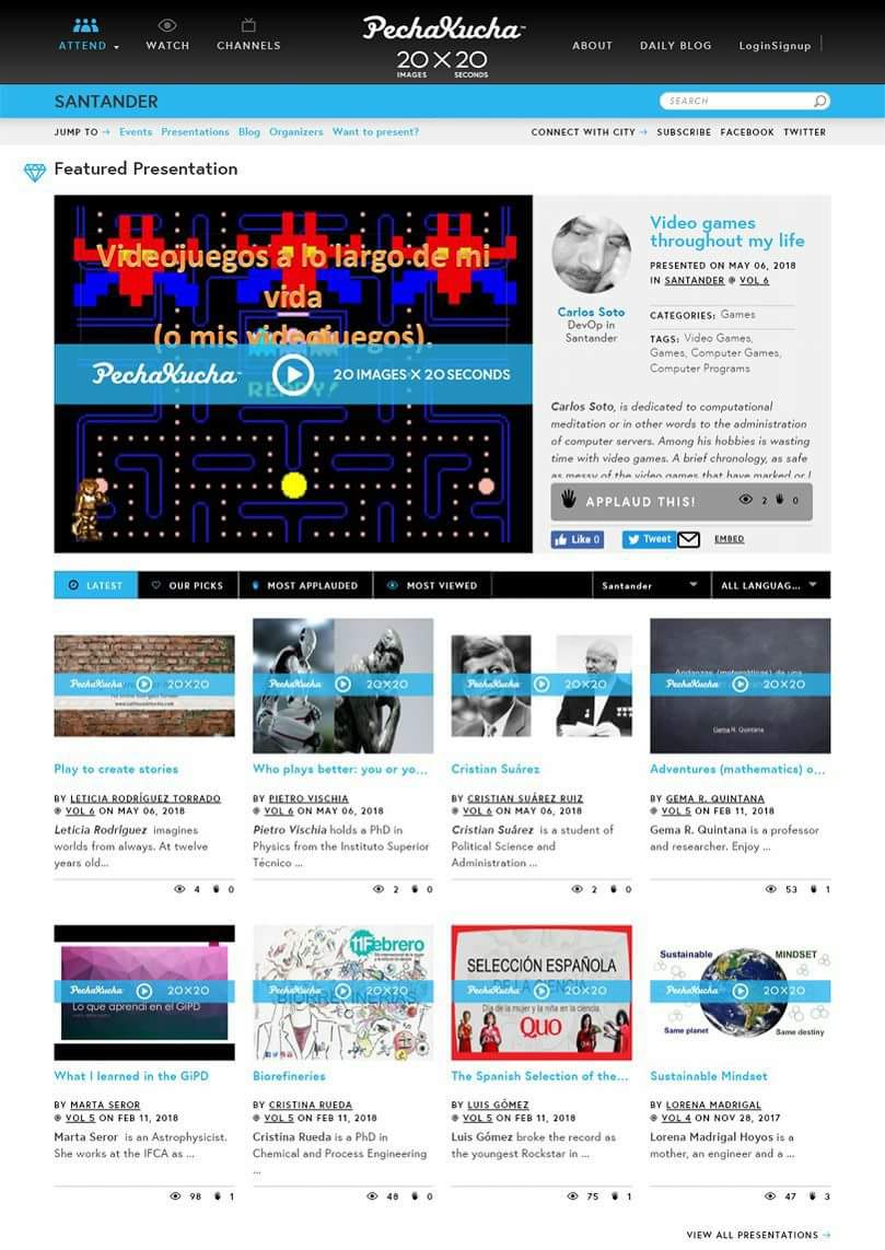 PechaKuchaSDR's tweet photo. Presentations have been uploded on global website. Watch the presentation of PechaKucha Night Santander Vol. 5 &amp; 6 at https://t.co/06M2Pv1AE1
#pechakucha #PechaKuchaSDR 
#presentation https://t.co/7UCQXvnSW4