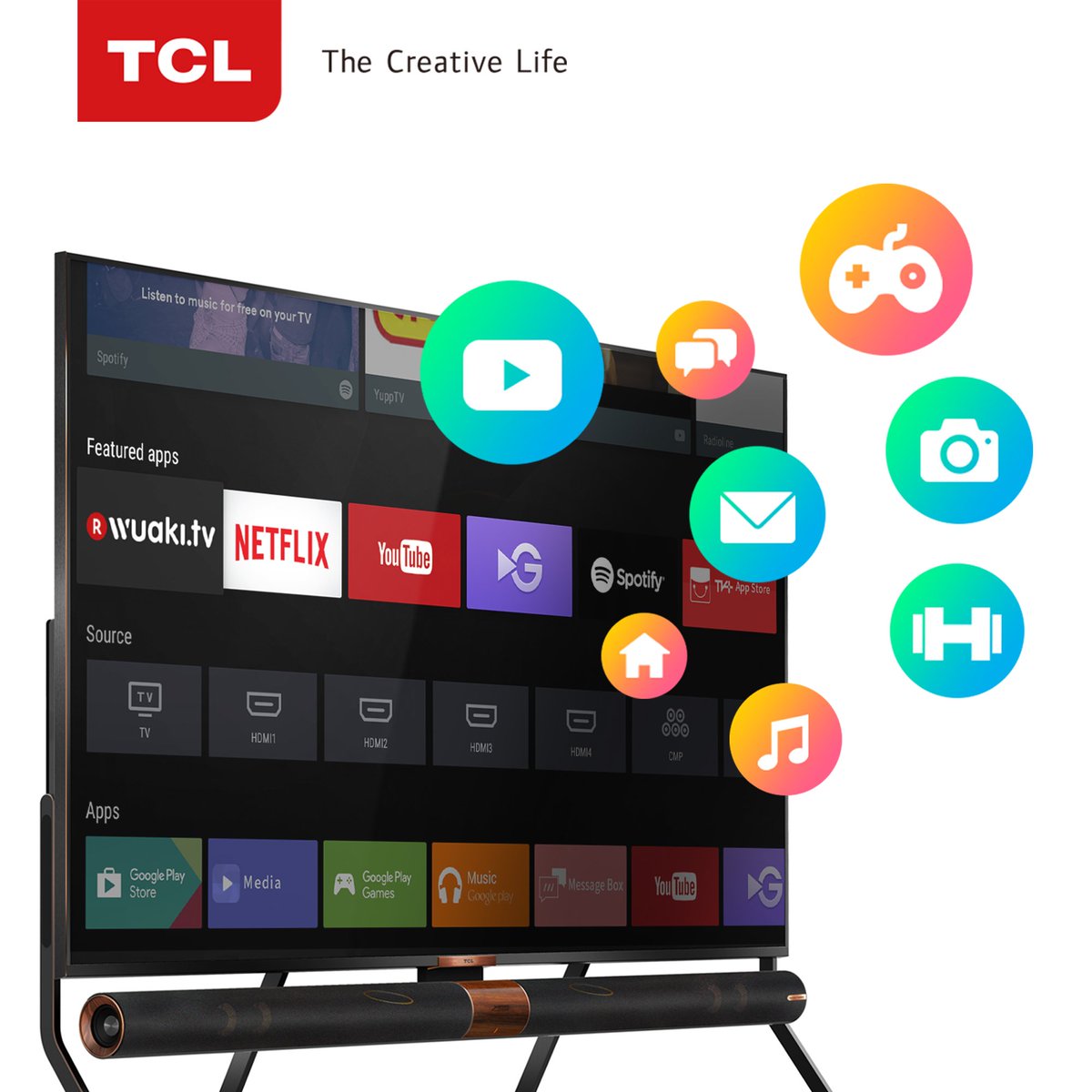 TCL_Global's tweet photo. X6 can surely offer you endless entertaining and popular content by collaborating with the industry leaders Google. #TCL #TCLTV #TCLMultimedia #SmartTV #QLED #QLEDTV #TCLX6 https://t.co/VCr3zwGiTZ