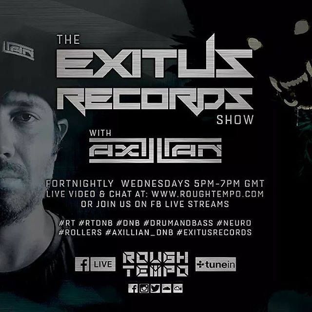 ExitusRecords's tweet photo. @RoughTempo @AxillianDNB Tonight 5pm to 7pm GMT live video &amp; chat 
https://t.co/gav60cG1PJ #today #rt #rtdnb #dnb #dnbfamily #neuro 
#neurofunk #neurofunkdnb #neurofunkgrid #drumnbass #drumandbass 
#radio #live #livechat #uk #london #worldwide  #music #mc #dj #producerlife https://t.co/so6ig1TqQR