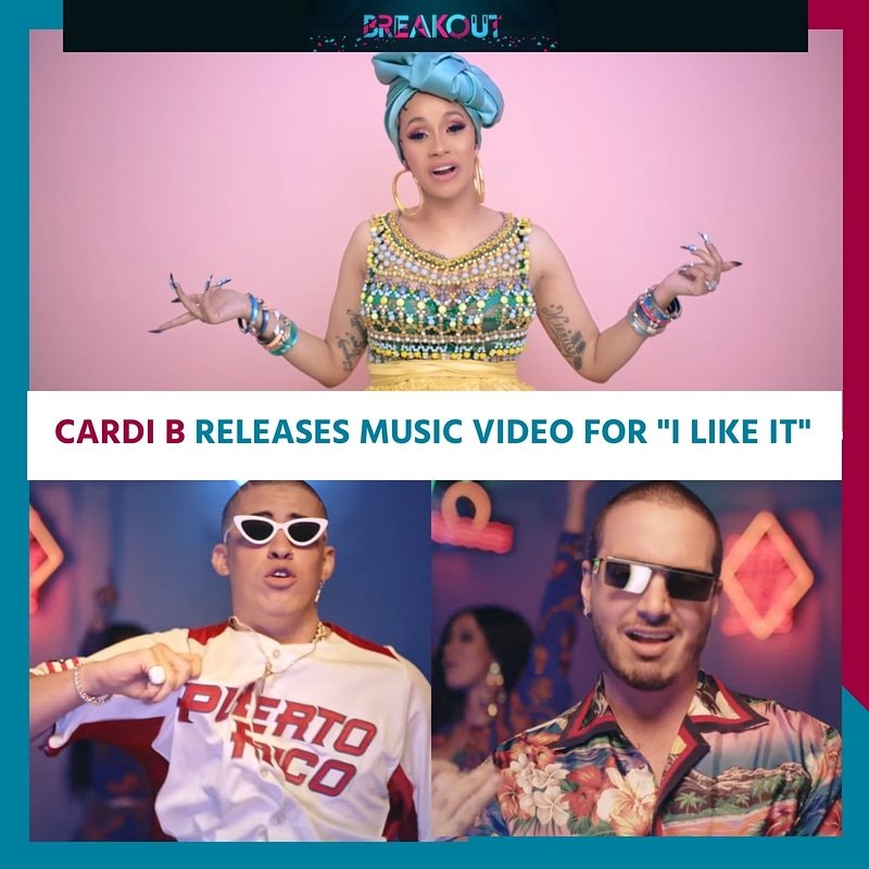 BreakoutNET's tweet photo. #BreakoutNETInfo
Pada tanggal 29 Mei 2018 Cardi B merilis video klip bersama dengan Bad Bunny & J Balvin, untuk single mereka "I Like It".
Video klip ini disutradari oleh Eif Rivera dan dibuat di Miami. https://t.co/OK5a5dlI84
