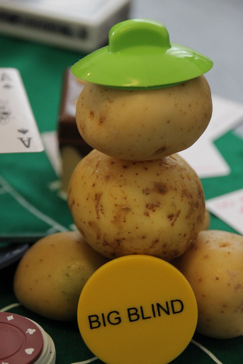 YanitoMazes's tweet photo. Mrs. Lady Poker Potato wearing a green hat https://t.co/W2Pb3U1t7t