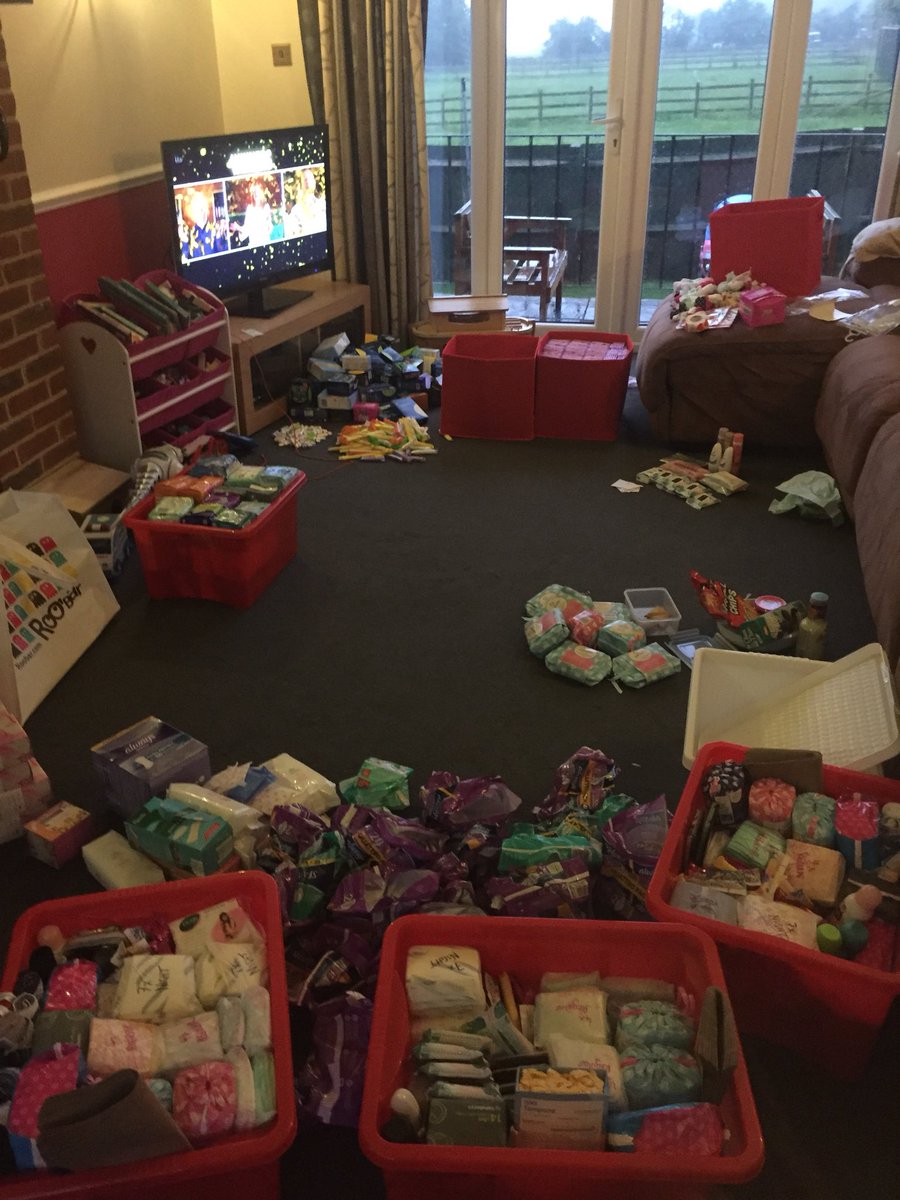 RedBoxEastKent's tweet photo. A busy night yesterday, sorting out our stock and prepping more boxes. We also have a fundraiser planned for later this month and need raffle prizes! #stopperiodpoverty #freeperiods #timeofthemonth #sanpro #redboxproject #Deal #Dover #Sandwich #Kent https://t.co/GGuFIkf1Up