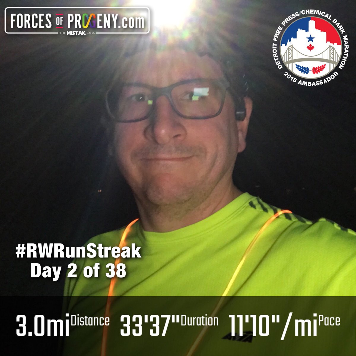 ForcesOfProgeny's tweet photo. After a couple of attempts at the winter variant I decided on a whim to attempt the Memorial Day to 4th of July #RWRunStreak
Hoping to jumpstart my #FreepHalf training.
#FreepMarathon Ambassador https://t.co/zcsjrVmsZS
