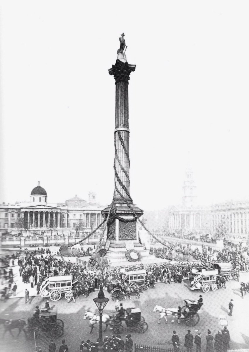 The_East_End's tweet photo. Oct 1905 - From a time when we feted our war heroes, rather than trying to rewrite history by removing statues and airbrushing over our past - the centenary celebrations at Trafalgar Square... #London #history https://t.co/05aoPO23T2