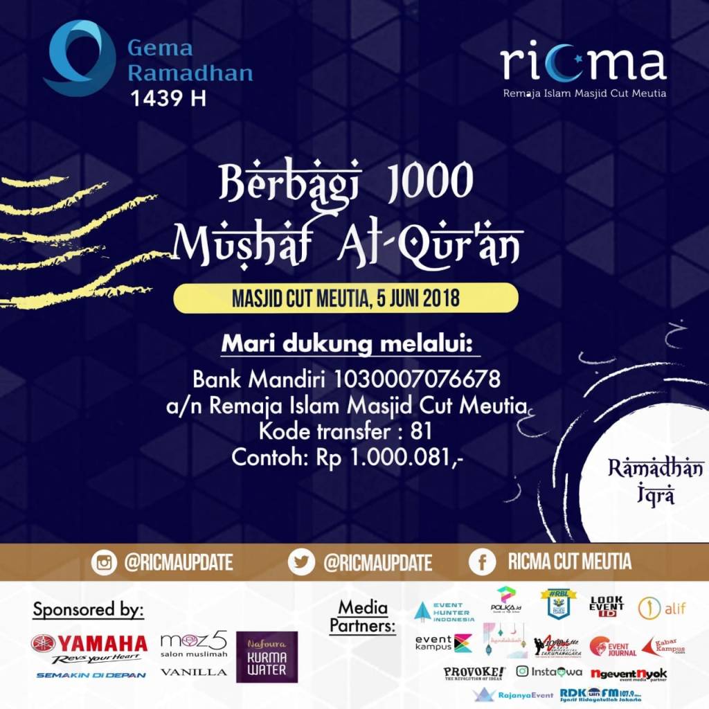 ngeventnyok's tweet photo. Berbagi 1000 Mushaf https://t.co/sCZZzUv7YU https://t.co/ESwKMjj7ym
