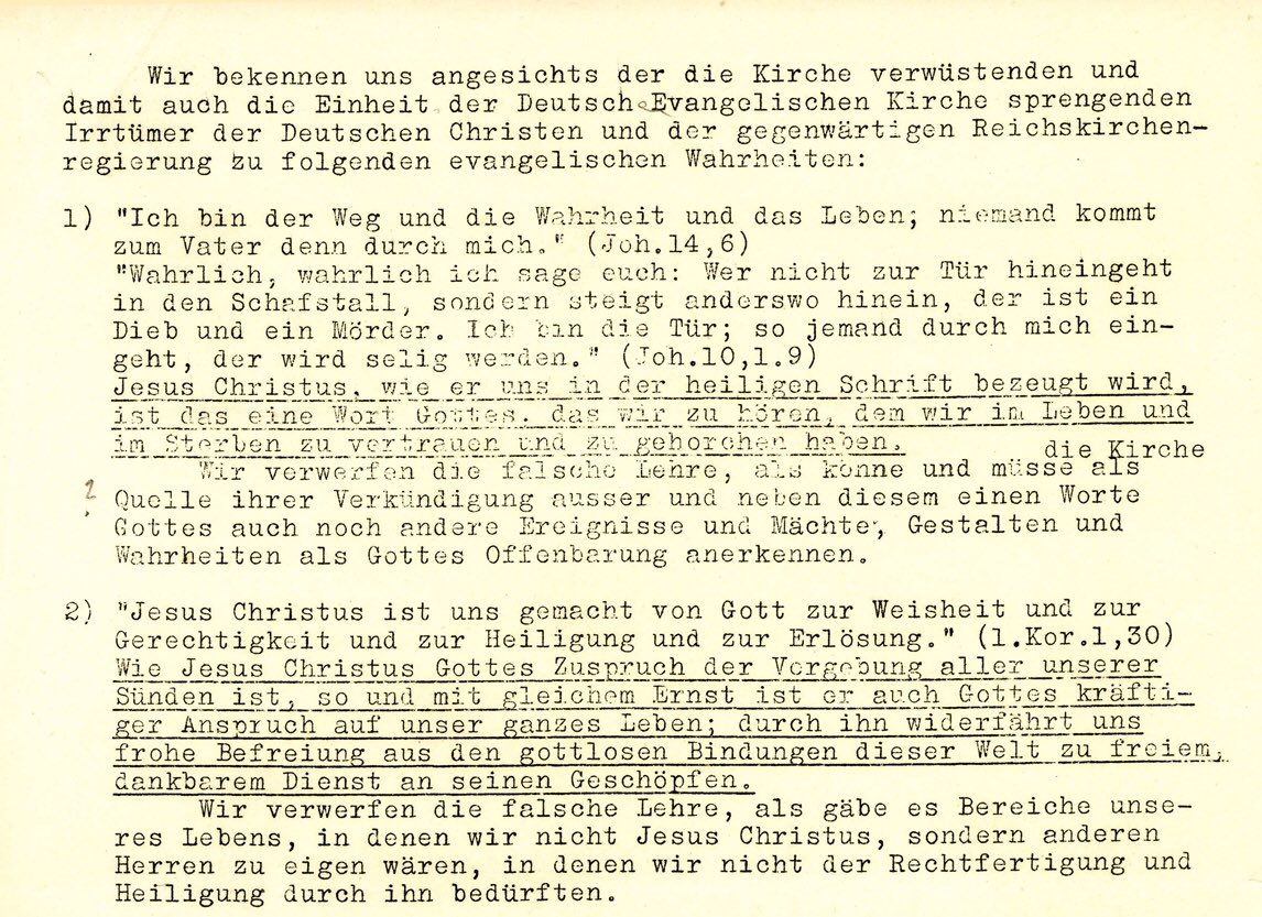 Philip Ziegler On Twitter The Barmen Theological Declaration 29 30 May 1934 Https T Co Hgd9q6dr4b