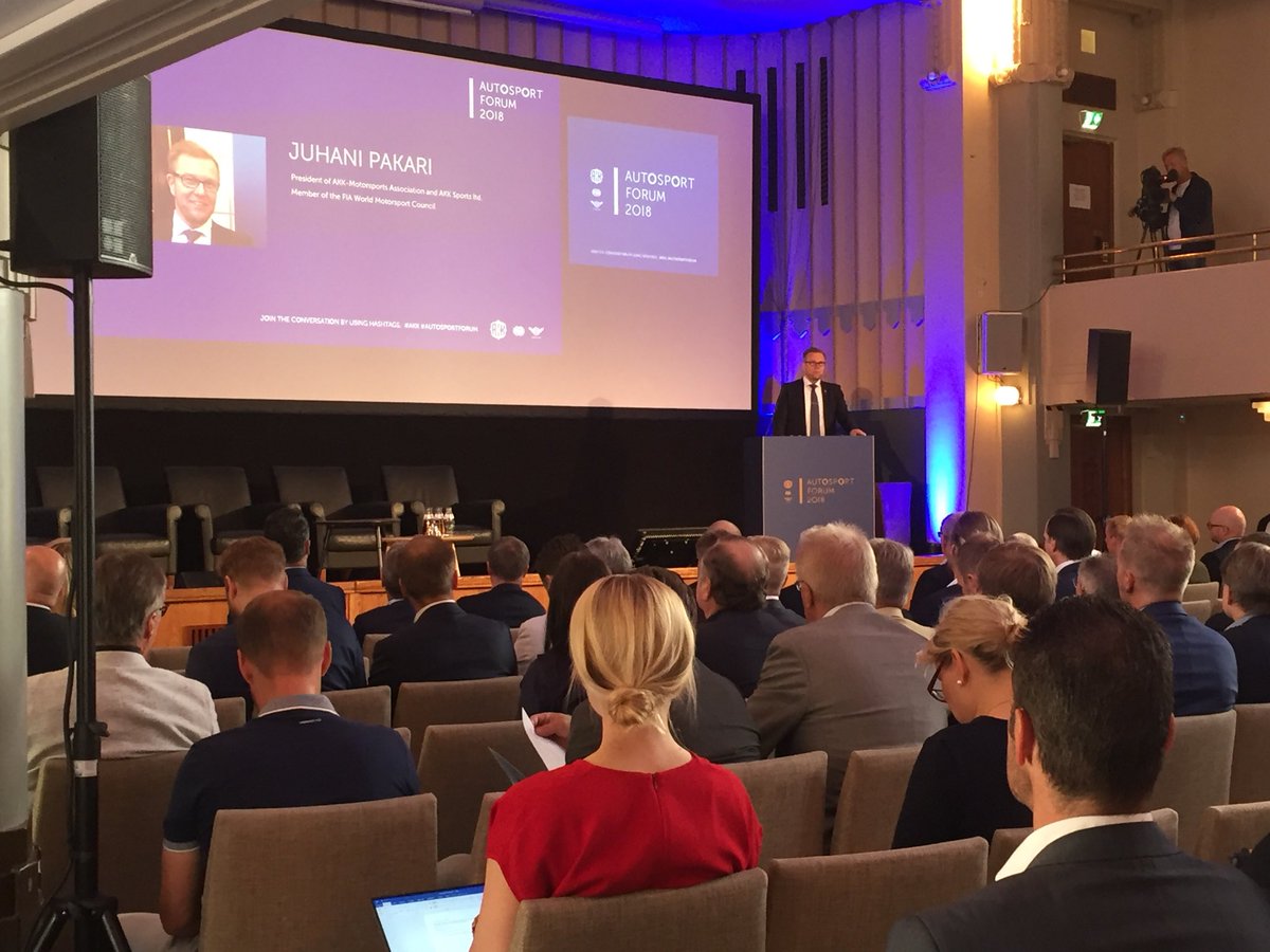 AKKMotorsport's tweet photo. Juhani Pakari: ”We Finns should be proud of our work within motorsport and especially Neste Rally Finland.”

”KymiRing is a great place which will be utilised by ny only motorsport but also the car industry among others”

@PakariJ #akk #autosportforum https://t.co/PbgQHdDKSW