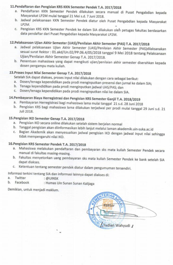 Uin Sunan Kalijaga On Twitter Surat Edaran Tentang Penyelenggaraan Kegiatan Berbasis Sistem Informasi Akademik Di Lingkungan Uin Sunan Kalijaga Mohon Diperhatikan Jika Ada Kesulitan Silahkan Mention Mimin Ya Https T Co 64xbwgmmnh