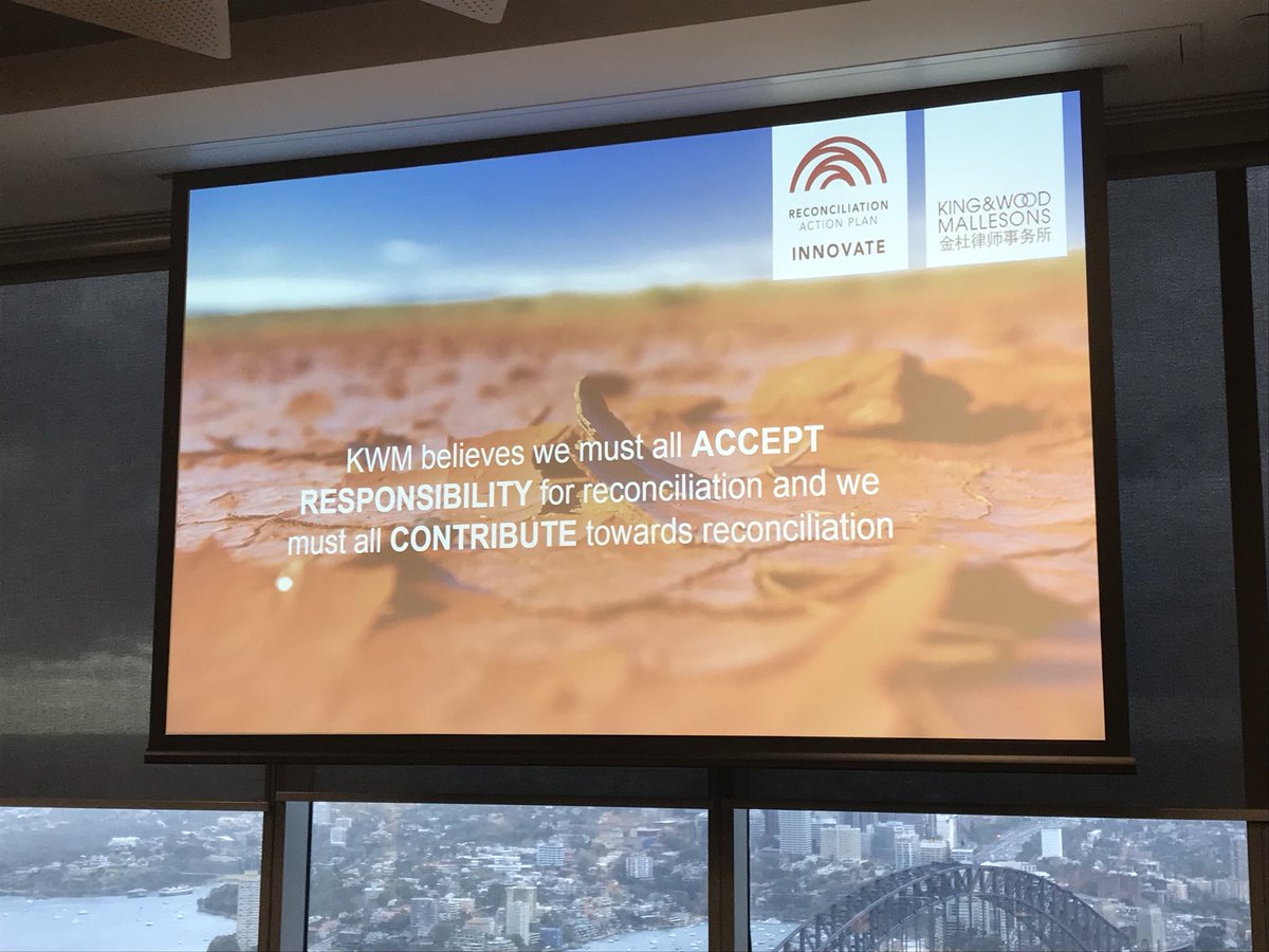 KMWade1's tweet photo. Proud that in this #NRW2018 we have launched our Innovate RAP to build on our reconciliation and empowerment commitments #kwmlaw https://t.co/iZxlMPQlrG