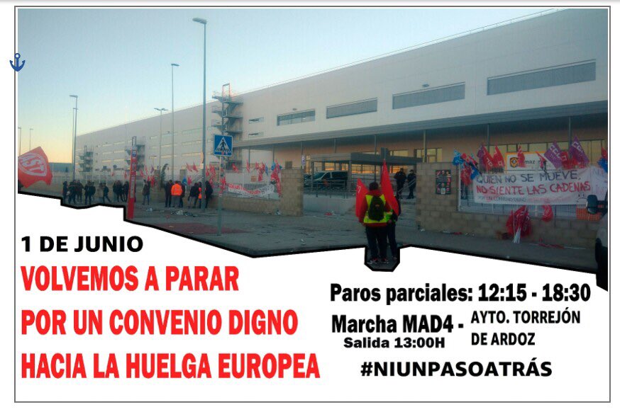 El 1 de junio, <a href="/AmazonESP/">Send Kumikos</a> se para por un #conveniojusto es un #conveniodigno #boicotamazon #NiUnPasoAtrás hacia la #huelgageneral #huelgaeuropea