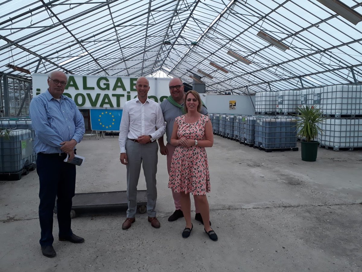 Werkbezoek Algae Innovations: met algen een gezondere bodem en daarmee gezondere gewassen #kringlooplandbouw #biostimulanten (en dank aan Marianne Post, secretariaat <a href="/D66/">D66</a> voor het goede gezelschap)!
