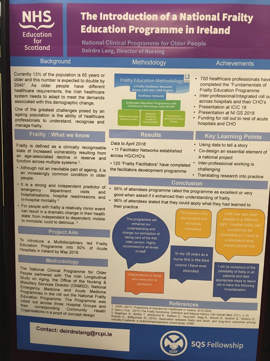 deirdrelanglang's tweet photo. So proud of this work which is a success because of the passion of the Facilitators who are evangelistic about promoting better outcomes for older people. Once you understand Frailty you have to do something about it https://t.co/9DFMUup8T5