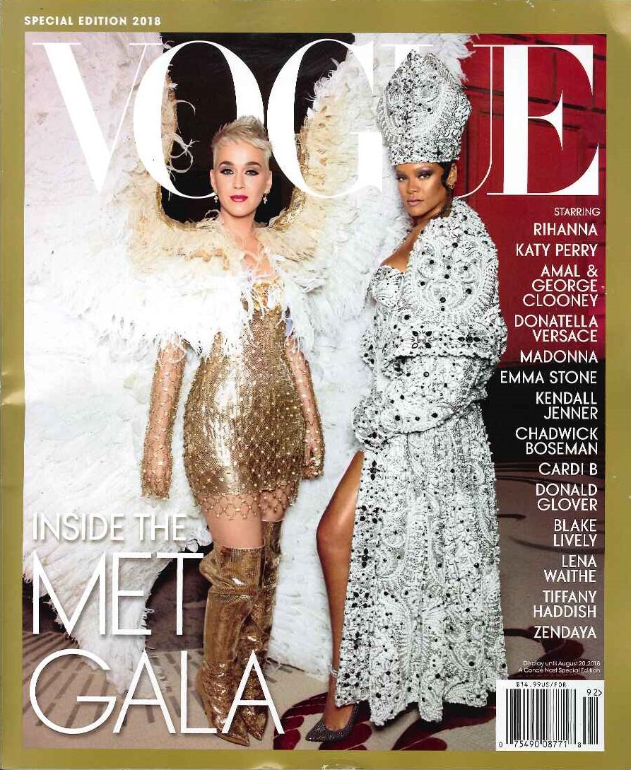 Kino_Yosho's tweet photo. #ケイティペリー と #リアーナ の表紙が目印の #メットガラ 特集の #Vogue #US #special #edition も本日ならお買得に。#BooksKinokuniyaTokyo #新宿本店 #梅田本店 #札幌本店 #横浜店 にて毎週水曜 #洋雑誌 20%OFF!(あ)#海外マガジン #KatyPerry #Rihanna #METGALA18 #magazine #fashion #MetGala https://t.co/K8jzZu4GYD