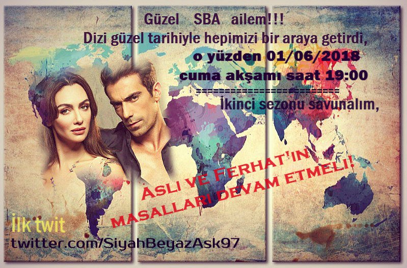 asferin_ibobir's tweet photo. Benim güzel SBA ailem! Fandom, Haziran'ın 1, cuma akşamı saat 19:00 kuvvetlerimizi gösterelim ve ikinci sezonu savunalım! 
Asla ve Ferhat'ın hikayesi devam etmemeli!
İlk twit @SiyahBeyazAsk97 #SiyahBeyazAşk #İbrahimÇelikkol #BirceAkalay #AsFer https://t.co/SgnNF5AbBD