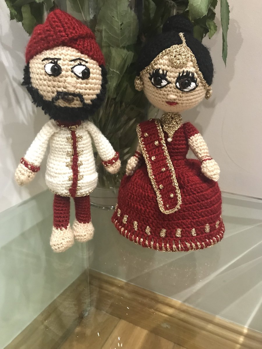 Pleased with my bride &amp; groom #crotchet #weddings #Asian #bride #groom #turban #lengha