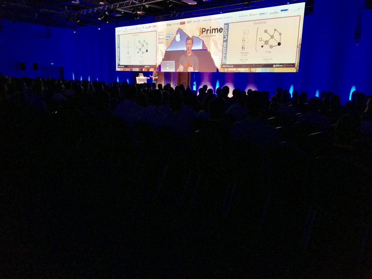 ameliaeiras's tweet photo. #Triber @dblevins talking about #RESTsecurity @jPrimeConf 🧡 topics: #OAuth2, #jwt, #api, #http.  because #sharingIScaring @tomitribe @java 💙 https://t.co/owEXNibBtD