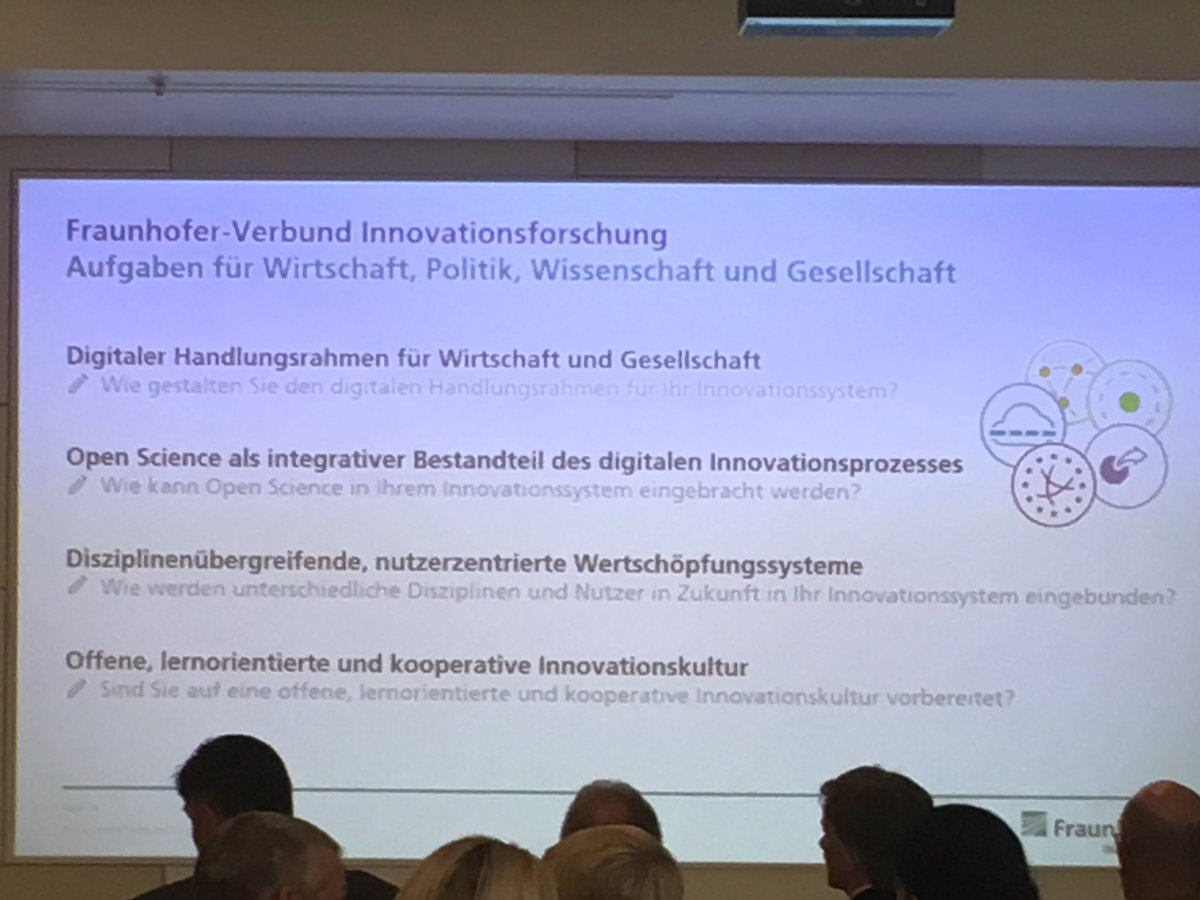 KnutBlind's tweet photo. Challenges for @fraunhofer_inno related to 1. #digital frameworks in economy and society 2. #openscience as integrative component of #digital #innovationsystems 3. #interdisciplinary #useroriented #valuecreation 4. open learning & #cooperative #innovationculture https://t.co/uM70zgFXQo