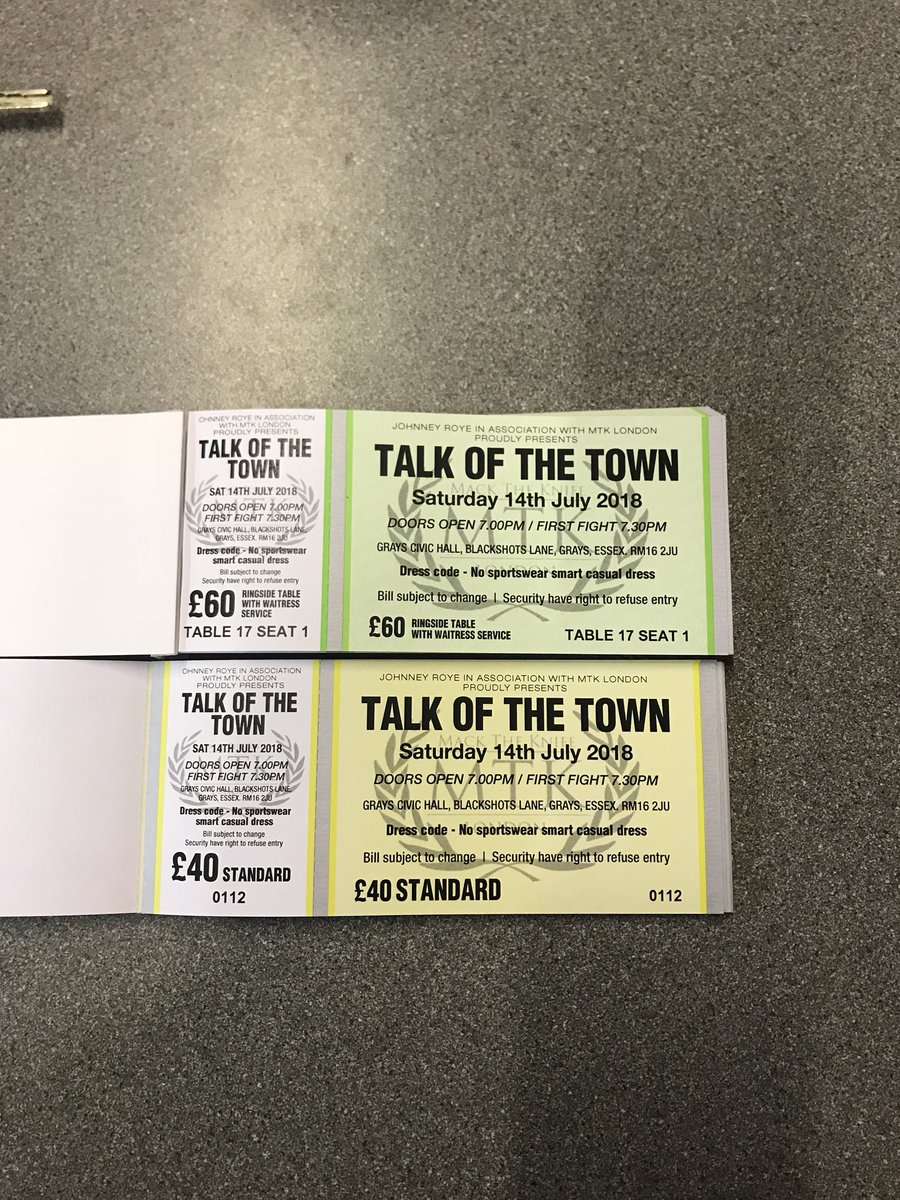 mmcdonagh95's tweet photo. Tickets are here for my next fight 14th July grays civic hall want the place rocking again hope everyone can come and continue to support the journey #TeamMcDonagh🍀 #TeamRumbles @MTKGlobal https://t.co/lGRA3kRpj4