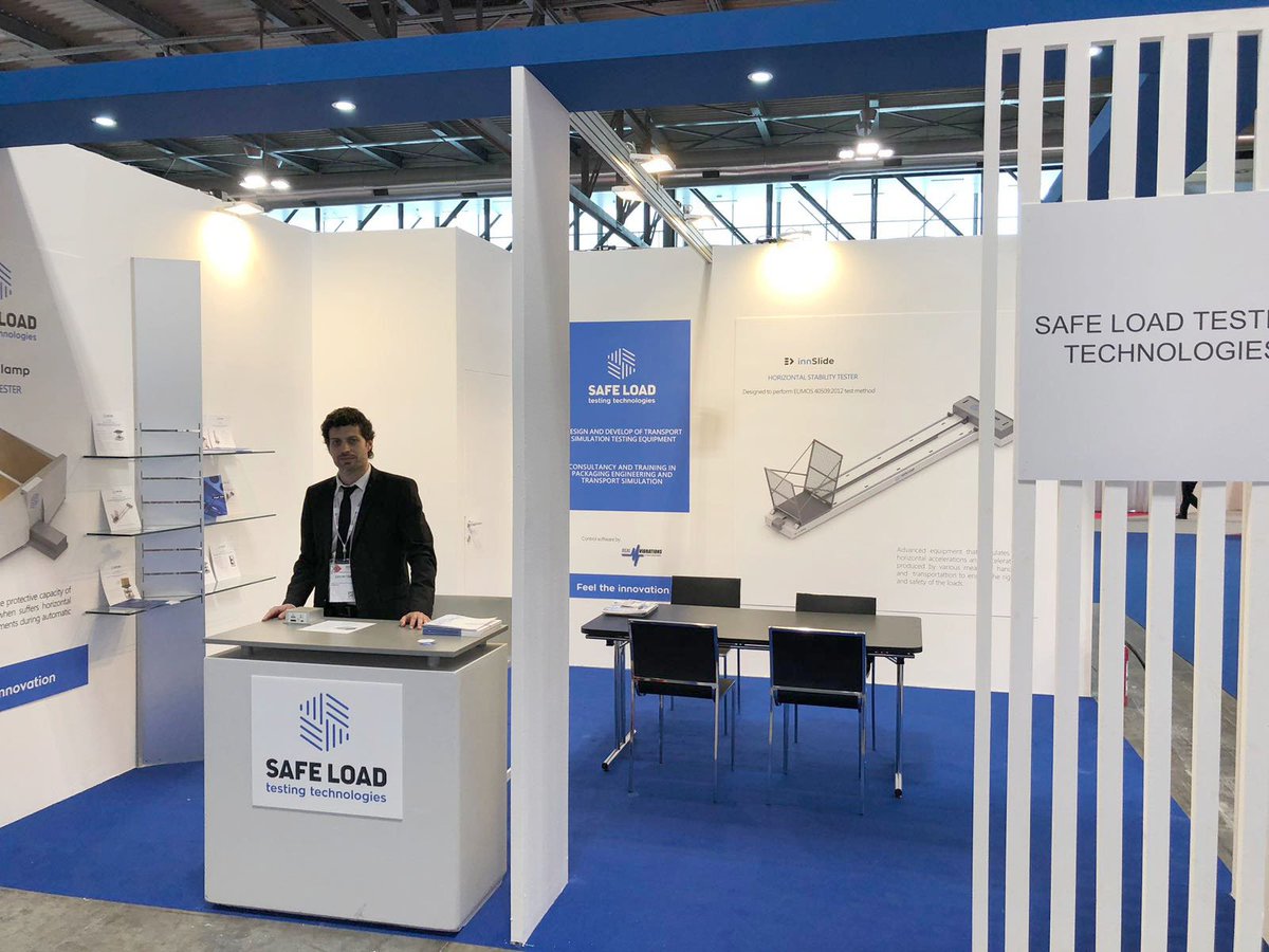 SafeloadTesting's tweet photo. Ready for our second day at @ipackima2018! Visit us if you're interested in innovation solutions to reproduce physical and mechanical risks associated with the goods distribution cycle, to improve quality, reduce damages and costs. #ipackima2018 #packaging #transportsimulation https://t.co/paffM0J2KH