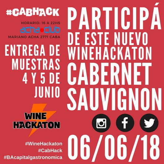 Se viene un nuevo #CabHack <a href="/WineHackaton/">WineHackaton</a> en <a href="/AchaClub/">Acha Club</a>