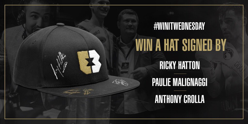 boxxer's tweet photo. This weeks #winitwednesday has arrived! 

🎁 #winner will receive a cap signed by @HitmanHatton @PaulMalignaggi  @ant_crolla 👊🔥 

To enter, simply follow @ultimateboxxer and RT &amp; LIKE the post. 

Winner to be announced tomorrow! 🏆 🎫

#competition #win #prize #giveaway https://t.co/zg4qLcpoUF