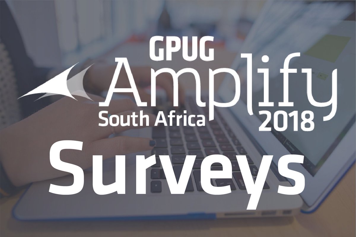 GPUG's tweet photo. #GPUGAmplifySA 2018 Attendees – Today (30 May) is the LAST DAY to complete conference and session surveys. We value your opinion and hope to include your feedback in our future events. https://t.co/bgbTNaXAay https://t.co/XN6L7NH5xU