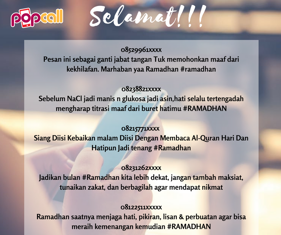 PopCallTsel's tweet photo. Selamat kepada 5 orang pemenang Pulsa Mingguan Periode 21-27 Mei 2018 :D Pulsa akan dikirimkan paling lambat 2x24 Hari kerja ya PopCallers!!!

Update terus status Ramadhan mu untuk menangin hadiah Grand Prize di akhir periode yaaaaa ;) #popcall #quiz #gratis #telkomsel https://t.co/EDLRuk1bZI