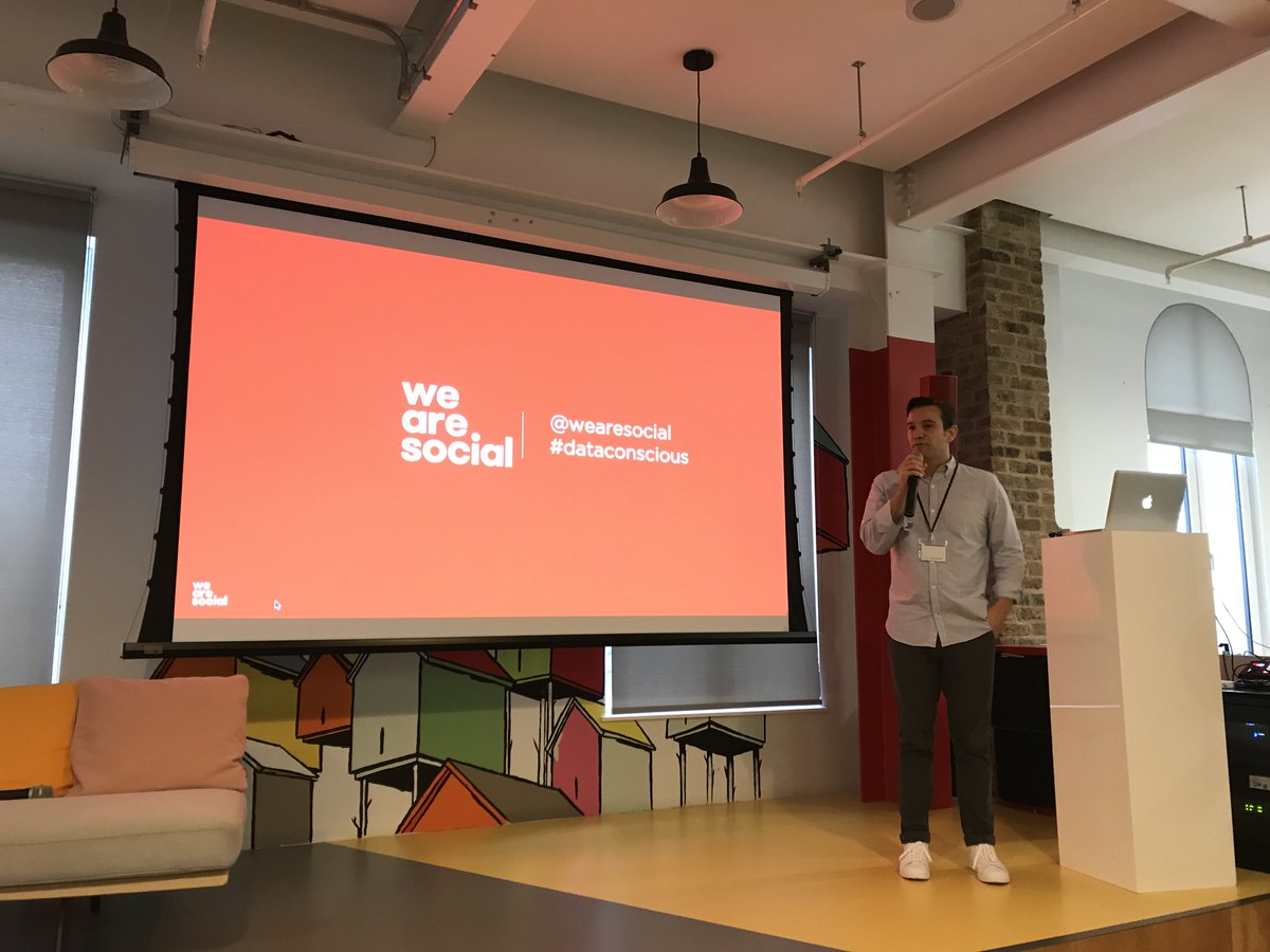 wearesocial's tweet photo. Our UK Head of R&I, @PaullieG kicking off this morning's #DataConscious breakfast briefing looking at data, privacy and how to market to an increasingly aware consumer audience. Tune in to our Facebook Live stream now. https://t.co/Pn3fbkMoB3 https://t.co/a719jxaxCe