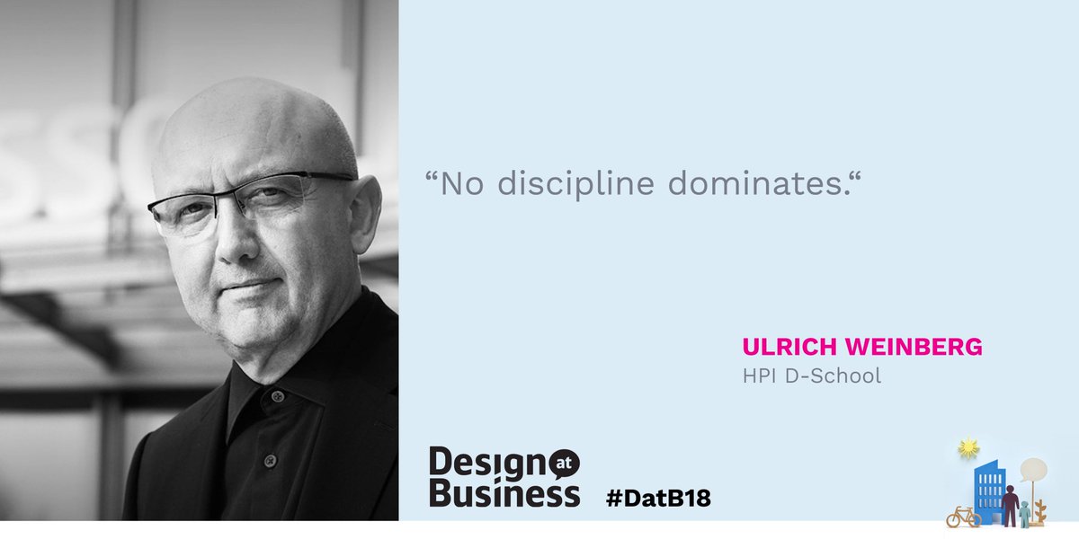 DesignAtBiz's tweet image. Uli Weinberg talking about the origins of #designthinking: #Bauhaus in Dessau bringing together different disciplines to collaborate #DatB18
