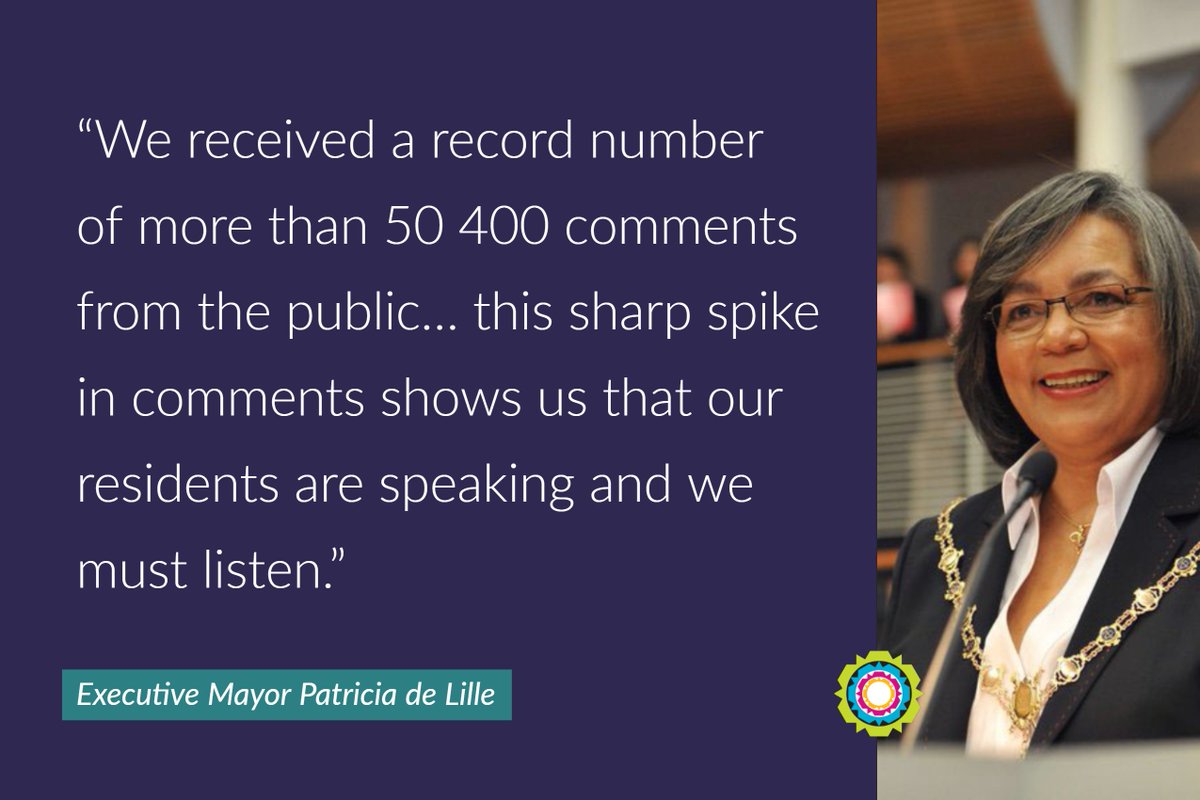 PatriciaDeLille's tweet photo. The number of residents commenting on the @CityofCT draft budget 2018/19 must serve as a firm reminder to all of us as public servants to always keep the best interests of our residents at the forefront of our minds. #CapeTownFirst https://t.co/lF1AXw9fMK