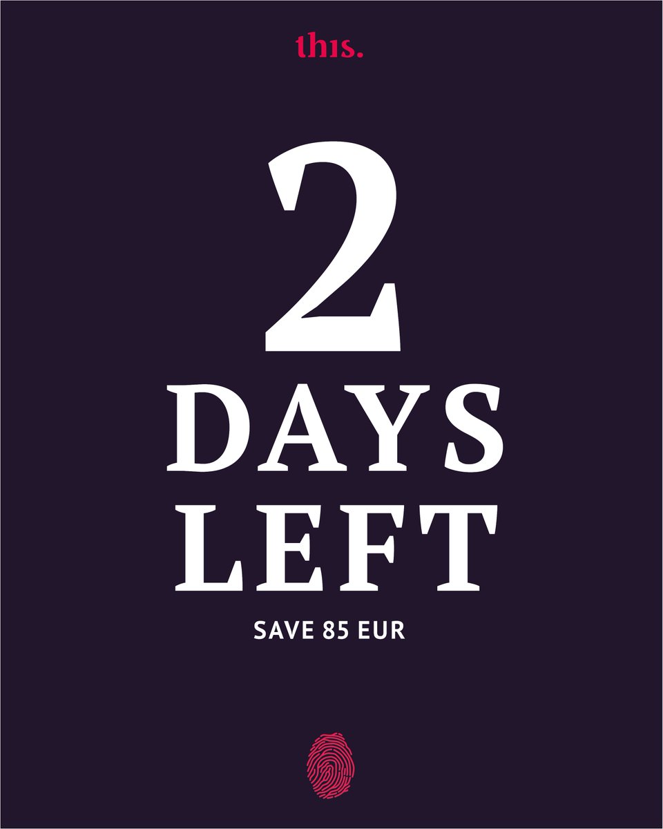 thisnordic's tweet photo. ----------- 2 DAYS LEFT -----------

In two days the Early Bird prices will expire. 

Get your ticket to: this, and prepare yourself to be inspired, interact and harvest new skills and tools to solve your unique challenges.

Click here: https://t.co/yfeGVhp1yG https://t.co/nXkfB5wWCR