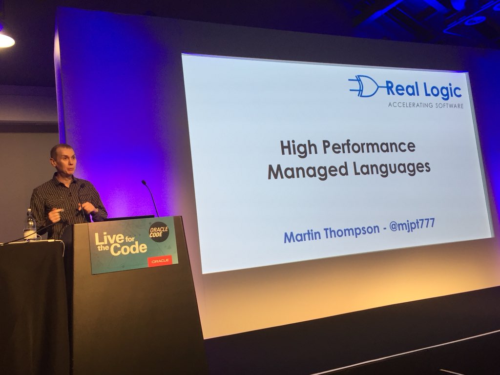 JillSHulme's tweet image. @mjpt777 sharing the latest on  High Performance Code #OracleCode #LiveForTheCode